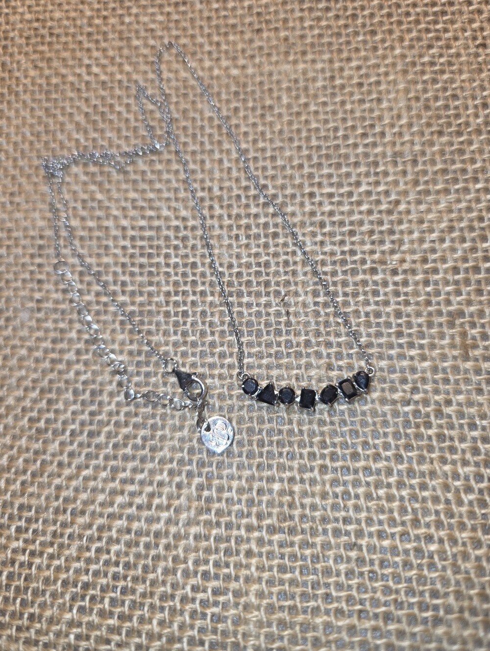 Bomb Party Sterling Silver Black Onyx Bar Necklace